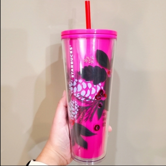Starbucks Pink Pinecone Holiday 24 oz Venti Tumbler - Picture 1 of 4